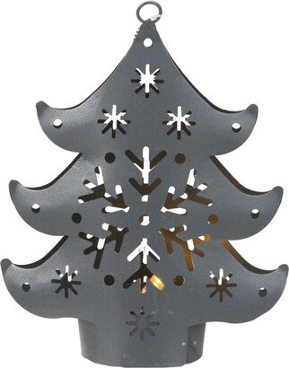Northlight 4.5 Gray Petite Tree Lighted Cut Out Christmas Ornament