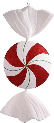 37 Red-White-Green Flat Peppermint Candy Christmas Ornament