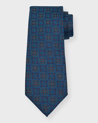 Men's Medallion Silk Seven-Fold Tie