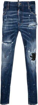 Distressed Low-Rise Skinny Jeans-AH