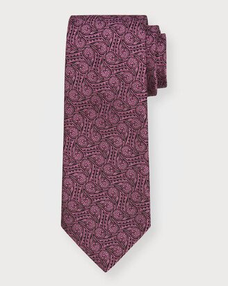 Men's Medallion Jacquard Silk Tie-AA