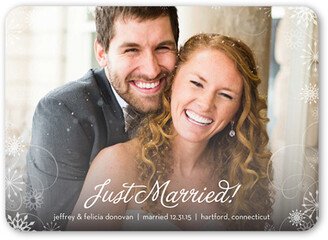 Wedding Announcements: Winter Wedding Wedding Announcement, White, Standard Smooth Cardstock, Rounded