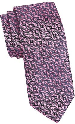 Swirl Geometric Woven Silk Tie