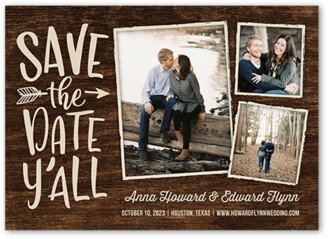 Save The Date Cards: Southern Engagement Save The Date, Brown, 5X7, Matte, Signature Smooth Cardstock, Square