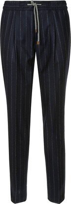 Striped Drawstring Trousers-AA