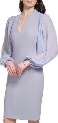 Chiffon-sleeve Sheath