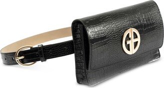 Women's Croc-Embossed Logo Belt Bag