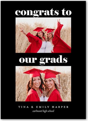 Graduation Announcements: Congrats Grads Graduation Announcement, Black, 5X7, Matte, Signature Smooth Cardstock, Square