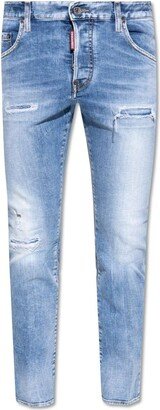 Mid-rise Distressed Skinny Jeans-AO