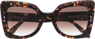 Oversize-Frame Tortoiseshell Sunglasses-AA