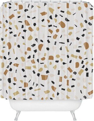 Alisa Galitsyna Terrazzo Shower Curtain Beige