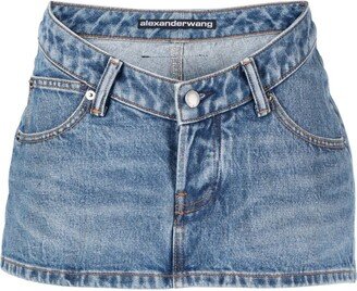 Dipped denim skort