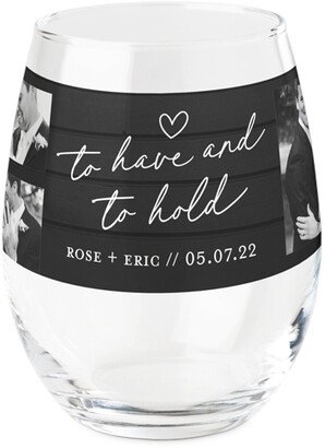 Stemless Wine Glasses: Have And Hold Printed Wine Glass, Printed Wine, Set Of 1, Black