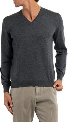 V-Neck Knitted Pullover-AB