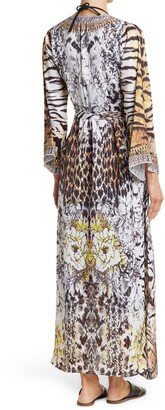 RANEES Multi Print V-Neck Maxi Dress