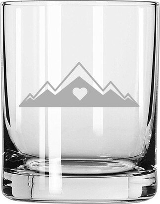 Heart Mountain Climbing Outdoors Camping Etched Rocks Glass