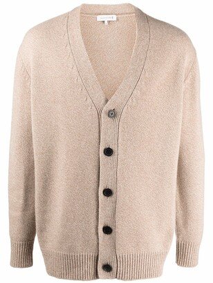 V-neck long-sleeve knitted cardigan