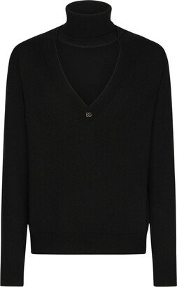 Cut-Out Roll-Neck Jumper