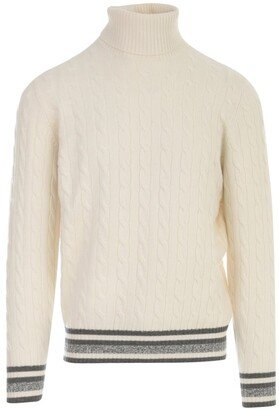 Cable-Knitted Turtleneck Jumper