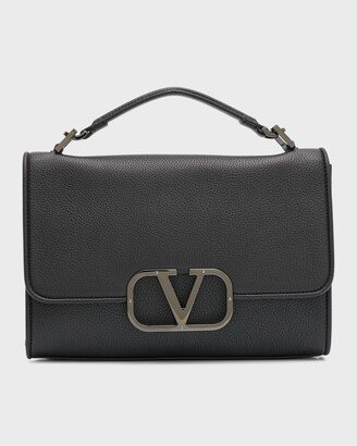 Men's VLogo Grainy Leather Crossbody Bag
