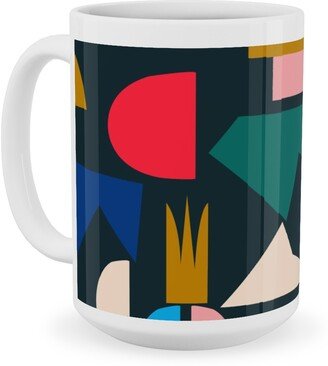 Mugs: Shape Of Things - Multi Ceramic Mug, White, 15Oz, Multicolor