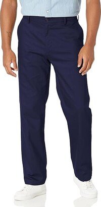 Classic Fit Signature Iron Free Khaki with Stain Defender Pants (Navy Blazer) Men's Clothing