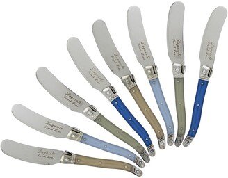 Laguiole Spreaders, Set of 8, Blue and Cream