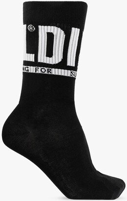 Pack Of Three Logo Intarsia Socks