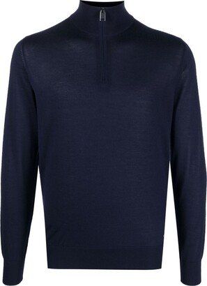 Half-Zip High-Neck Sweater