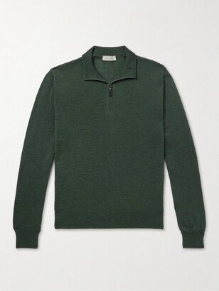 Slim-Fit Wool Half-Zip Sweater-AA