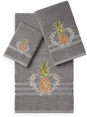 Welcome 3-Piece Embellished Towel Set - Dark Grey