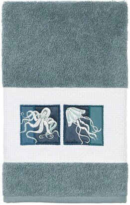 Ava Embellished Hand Towel - Teal