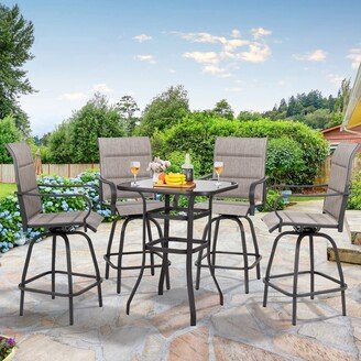 Shintenchi 5 Pieces Outdoor Swivel Bar Set