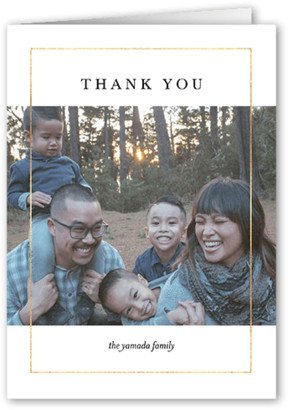 Thank You Cards: Classically Thankful Thank You Card, White, 3X5, Matte, Folded Smooth Cardstock