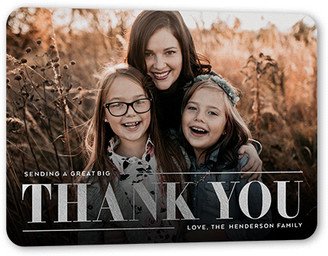 Thank You Cards: Shiny Gratitude Thank You Card, Silver Foil, Matte, Signature Smooth Cardstock, Rounded