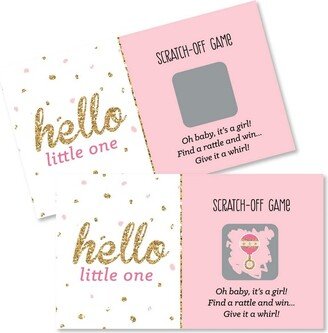 Big Dot of Happiness Hello Little One - Pink and Gold - Girl Baby Shower Game Scratch Off Cards - 22 Count