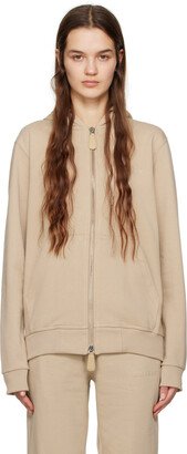 Beige Drawstring Hoodie