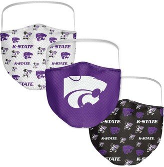 Multi Adult Kansas State Wildcats All Over Logo Face Covering 3-Pack