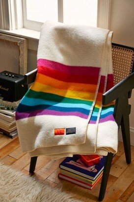 UO Exclusive Rainbow Wool Bed Blanket