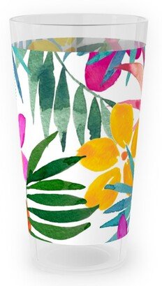 Outdoor Pint Glasses: Watercolor Tropical Vibes - Multi Outdoor Pint Glass, Multicolor