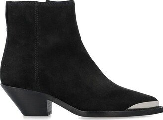 Pointed Toe Zipped Ankle Boots-AA