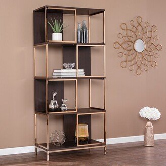 SEI Furniture Contemporary Brown Wood Etagere