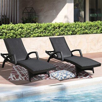 BESTCOSTY Outside Lounge Chairs with Aluminum Frame, 2 PC