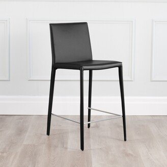 Elite Living Prima Modern Leather & Metal Counter Stool - Contract Grade