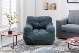 Soft Tufted Foam Bean Bag Chair With Teddy Fabric