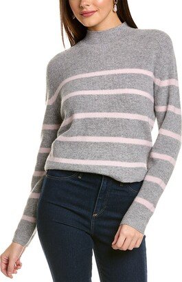 Amicale Cashmere Ribbed Stripe Cashmere Sweater