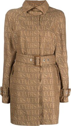 Allover logo-jacquard trench coat-AA