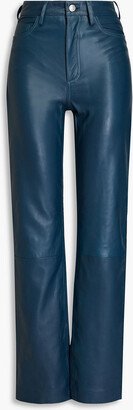 Leather straight-leg pants-AB