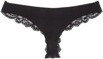 Charlotte Lace Thong Panty in Black