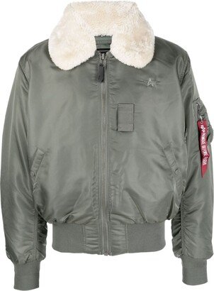 Shearling-Collar Bomber Jacket